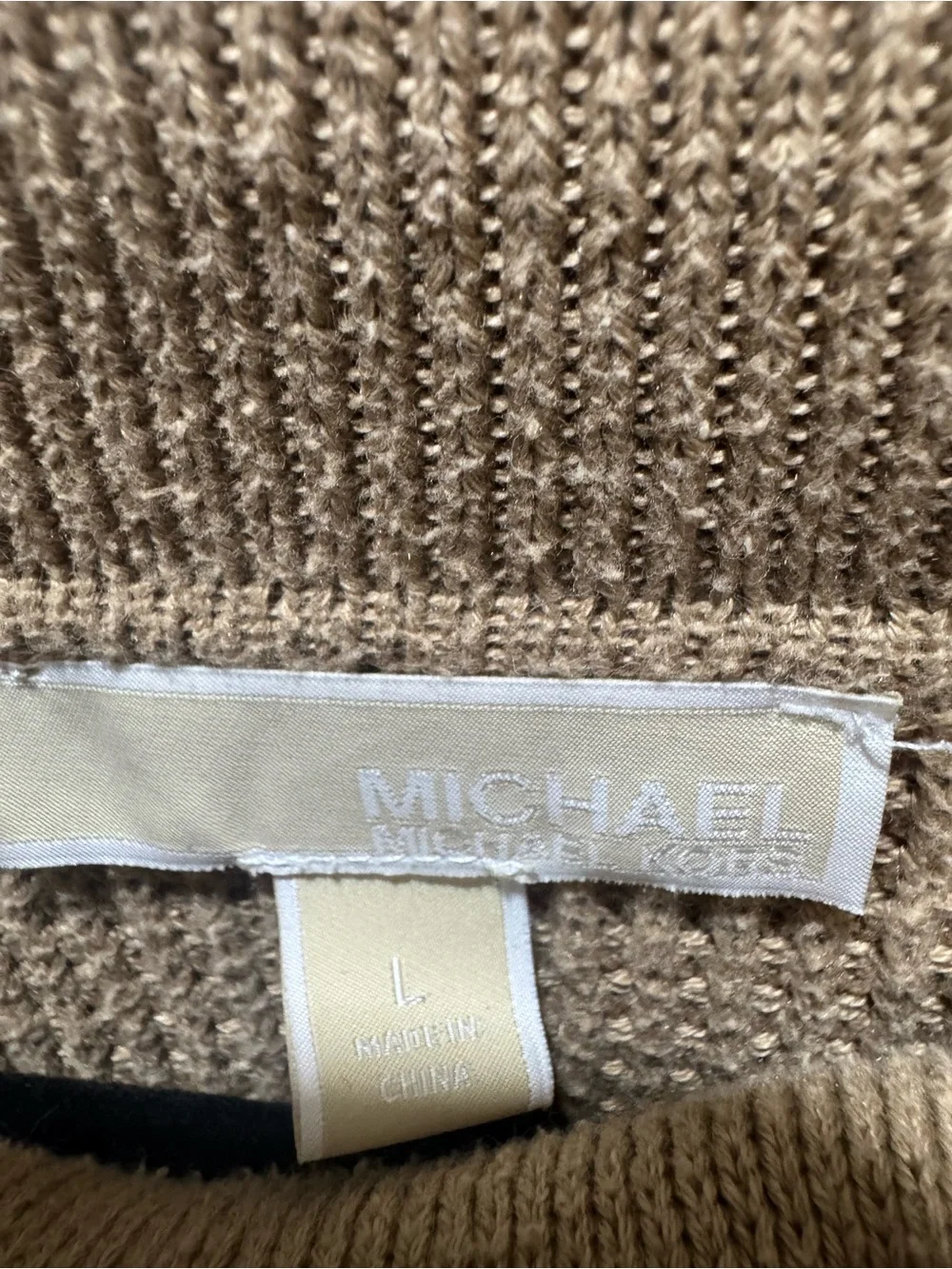 Michael Kors Women’s Large Camel Cowl Neck Oversized Knit Sweater